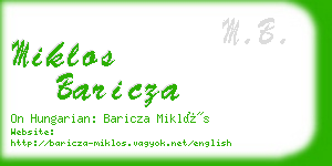 miklos baricza business card